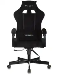 Кресло игровое Knight Terminator черный Light-20 с подголов. крестов. металл