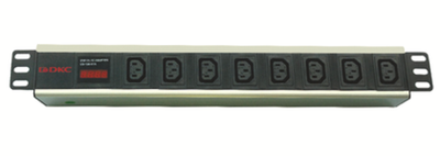 Блок распределения питания (PDU) 19" 10A с индикацией, Вых:8 C13,Вх: C14