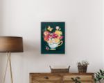 Алмазная (кристальная) мозаика Фрея, на подрамнике Цветочный чай, 30х40 см