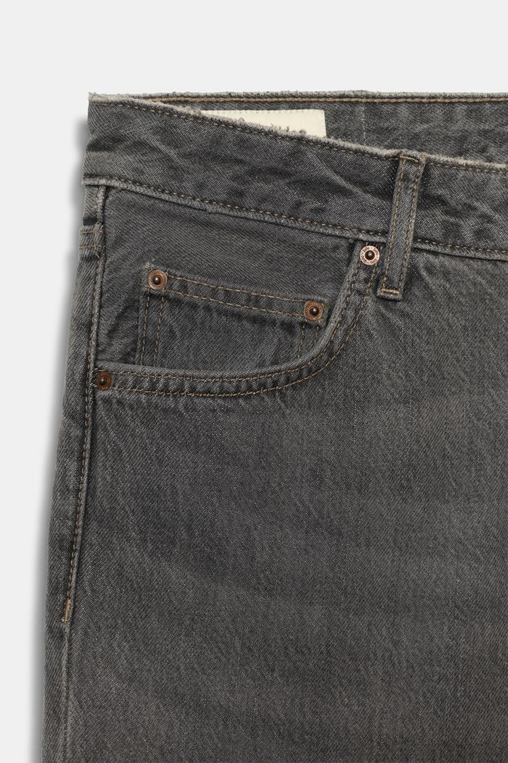 ZARA ДЖИНСЫ TRF STRAIGHT С НИЗКОЙ ПОСАДКОЙ, СЕРЫЙ
