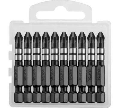 Биты KRAFTOOL lmpakt Pro,pozidriv,типхвостовика 1/4, PZ2, 50мм 10шт, в пластиковом боксе