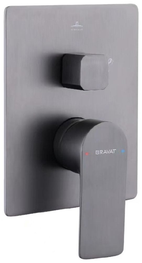 Внешняя часть смесителя для душа 2 функции Bravat, графит (PB8669803BTC-2-ENG)
