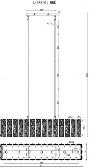 Потолочная люстра Panorama L4688-91 MBK iLamp