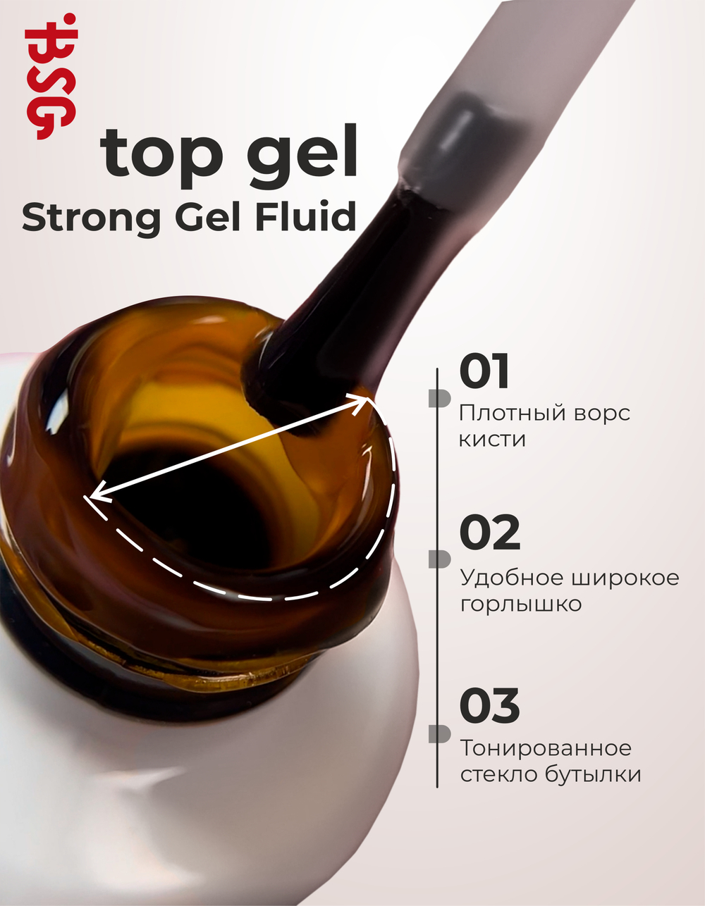 BSG Завершающий топ для ногтей Strong Matte матовый, прозрачный (20 мл)