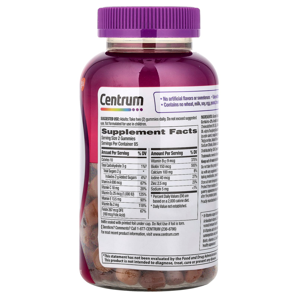 Centrum, Мультивитамины для женщин, ассорти из натуральных фруктов, 170 жевательных таблеток