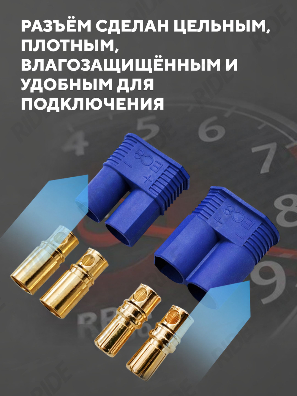Разъем силовой EC8 M+F, папа+мама 100 A 6 AWG