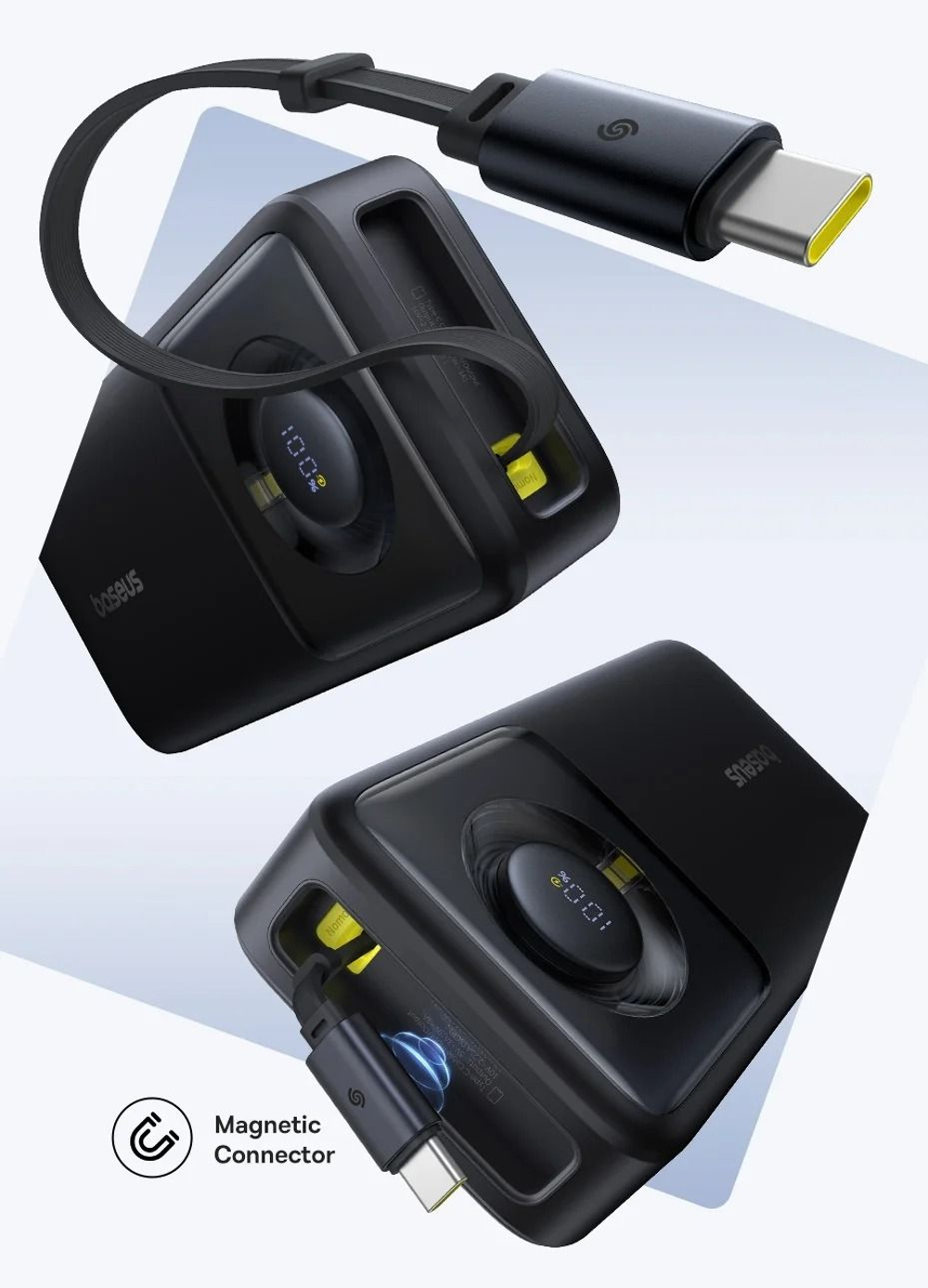 Внешний аккумулятор повербанк чёрный Power Bank 20000mAh 65W BASEUS PPLSC01-20