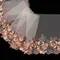Вышивка на сетке персик/бежевый (левая) 20 см
