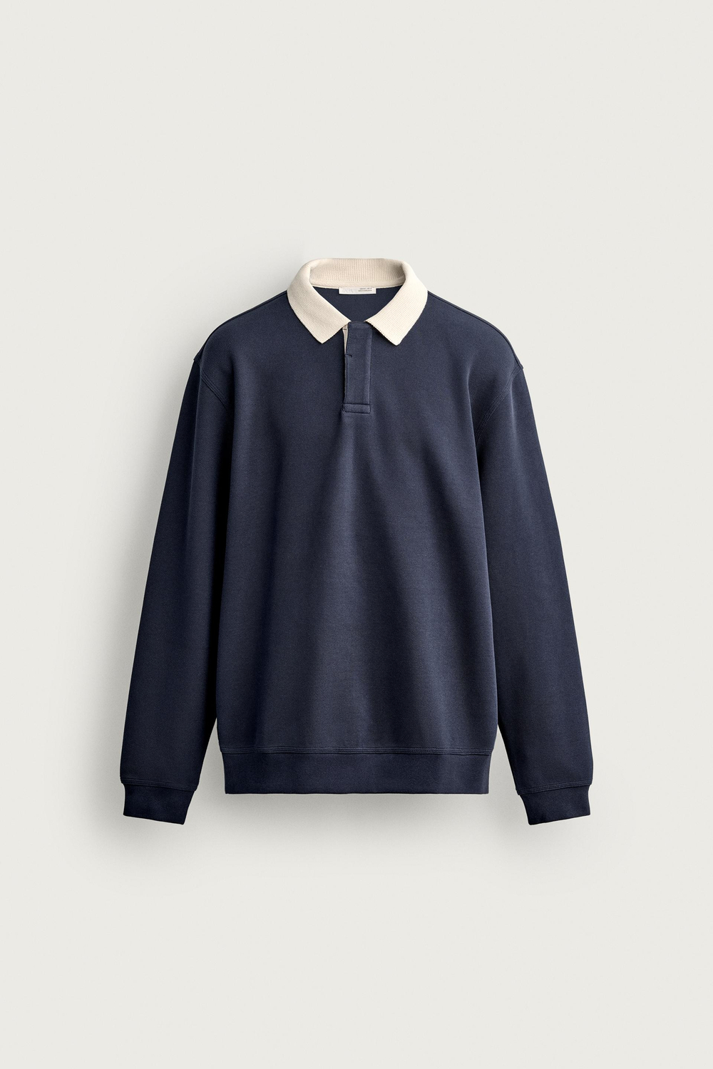 ZARA ПОЛО В ПОЛОСКУ ИЗ ПИКЕ RELAXED FIT, МОРСКОЙ СИНИЙ