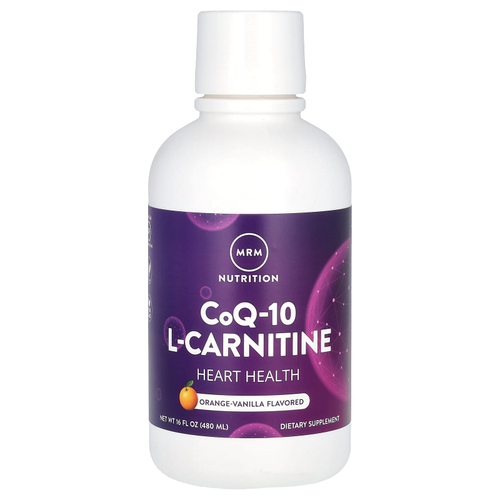 MRM Nutrition, жидкий коэнзим Q-10 и L-карнитин, апельсин и ваниль, 480 мл (16 жидк. унций)