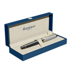 Перьевая ручка Waterman Reflections of Paris Expert DeLuxe Black GT, перо M, чернила: blue в подарочной коробке