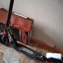 Складной двухколёсный самокат Micar Storm Pro 200 мм с двумя амортизаторами и ручным дисковым тормозом, черный