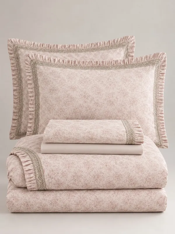 Gelin Home КПБ 6 пр. GUZGULU бежевый цвет пододеяльник 200*220, простынь 240*260, наволочки 50*70 2шт, декоративные наволочки 50*70 2шт GLNN602