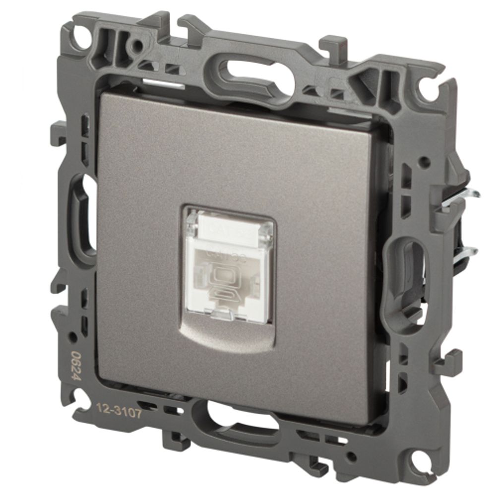 Розетка ЭРА Серия 12 12-3107-16 информационная RJ45 титан | Эра 12