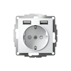 Розетка с USB A+A с защитными шторками Systeme Electric AtlasDesign Лотос ATN001330