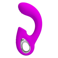 Лиловый вибратор с вакуумным стимулятором клитора Pretty Love Sibel Tapping Rabbit G Vibrator Fuchsia BI-300098