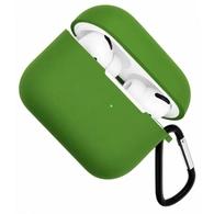 Чехол для Airpods Pro 3 Gurdini прорезиненный soft touch c карабином Темно Зеленый