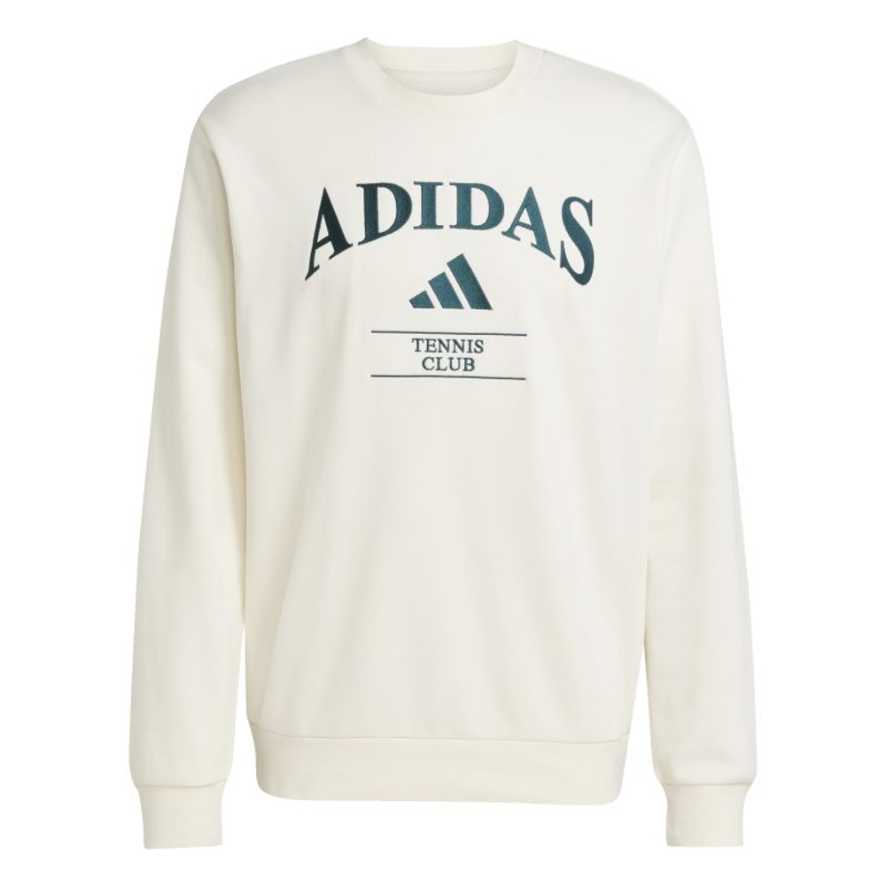 Мужская теннисная толстовка Adidas Heritage Graphic Crew - chalk white/aurora ivy