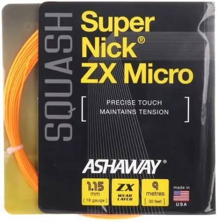 Струны для сквоша Ashaway SuperNick ZX Micro (9 m) - orange