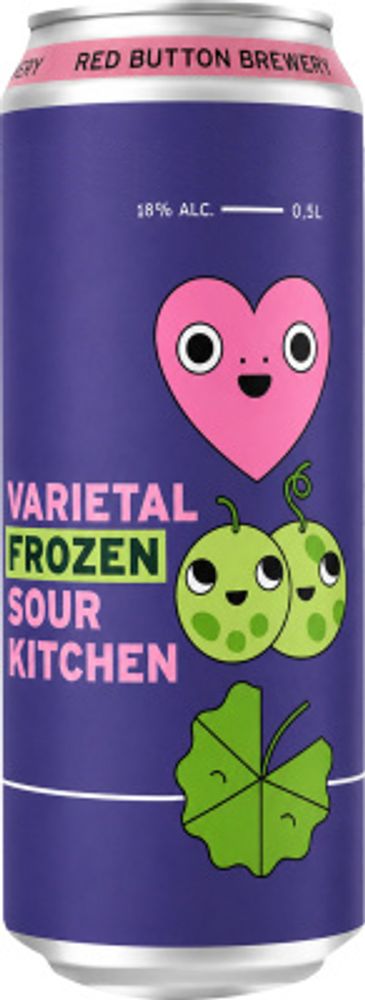 Пиво Рэд Баттон Вариетал Фрозен Саур Китчен / Red Button Varietal Frozen Sour Kitchen 0.45 - банка