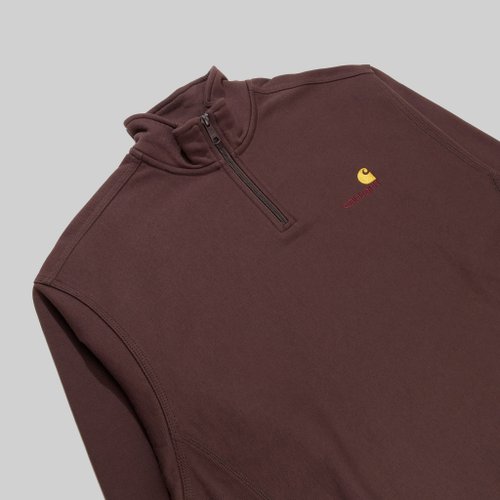 Толстовка мужская Carhartt WIP American Script Half Zip артикул:I027014_tobacco - купить в магазине Дайс