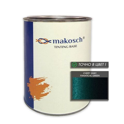 Автоэмаль makosch/CHERY GN01, Базовая эмаль, зелёный, перламутр, 800мл.