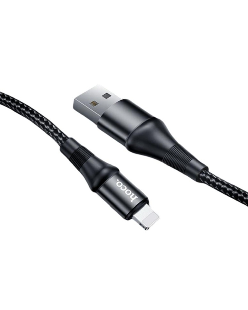 Usb Кабель-зарядка Lightning Hoco X50 Excellent 2.4A 1м в тканевой оплётке чёрный