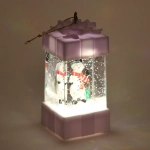 Сувенир с подсветкой Christmas «Подарок - Счастливый Снеговик» 5,5х11,5 см, белый