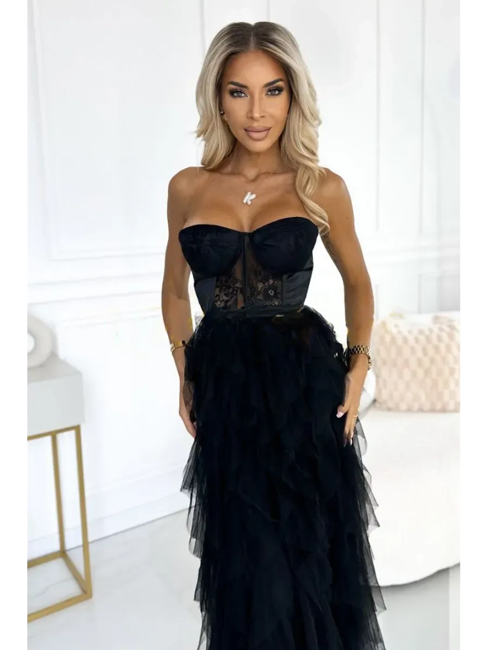 черное макси платье + plus size