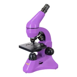 Микроскоп Levenhuk Rainbow 50L Amethyst\Аметист - вид спереди в пол-оборота справа