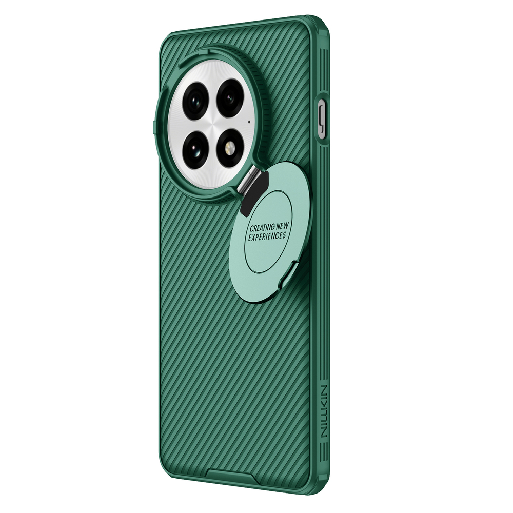 Чехол зеленого цвета (Dark Green) от Nillkin с металлической откидной крышкой для камеры на OnePlus 13, серия CamShield Prop Case