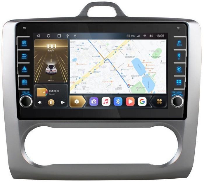 Магнитола для Ford Focus II 2004-2011 (климат) - Kuberg OL-9201-A (кнопки и крутилки), Android 12, Быстрая, CarPlay, 4G SIM-слот
