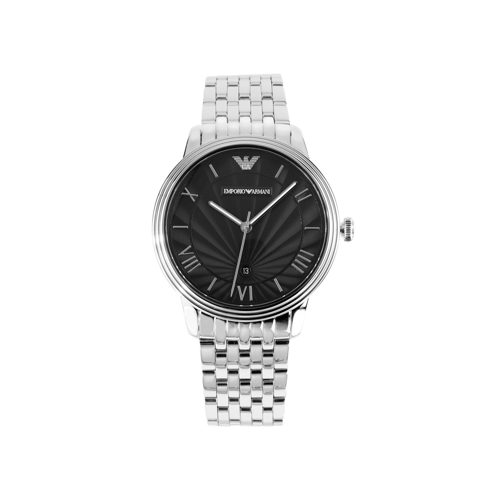 EMPORIO ARMANI Wrist Watch Quartz Movement Stainless Steel Strap Black Dial Men"s Watches