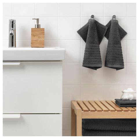 Набор полотенец IKEA VAGSJON (ВОГШЁН), Темно-серый, 30х30 см, 4 шт