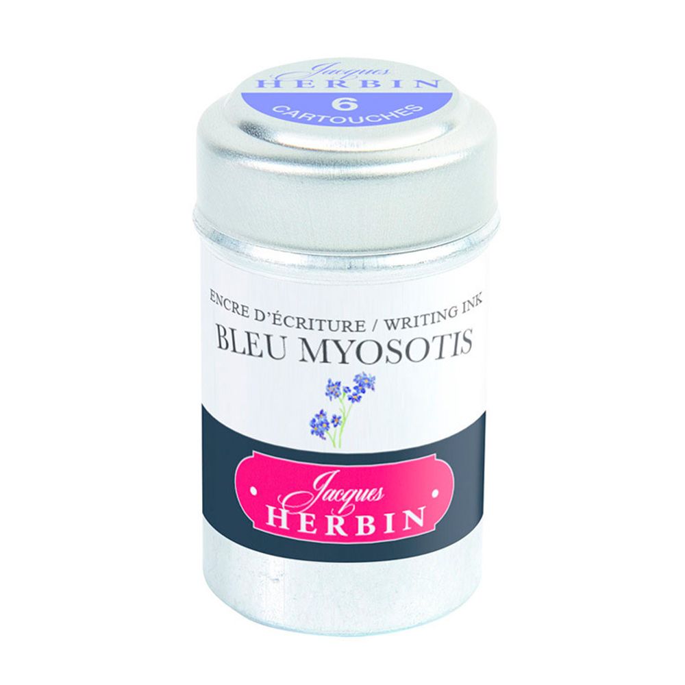 Картриджи для ручки Herbin Bleu myosotis фиолетово-синие 6 шт (20115T)