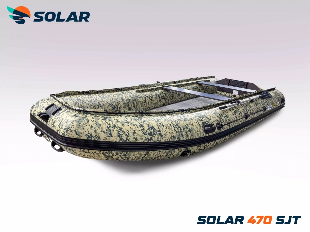 Лодка надувная моторная solar-470 super jet tunnel