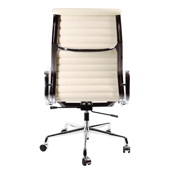 Офисное кресло Eames Ribbed EA 119 кремовая кожа