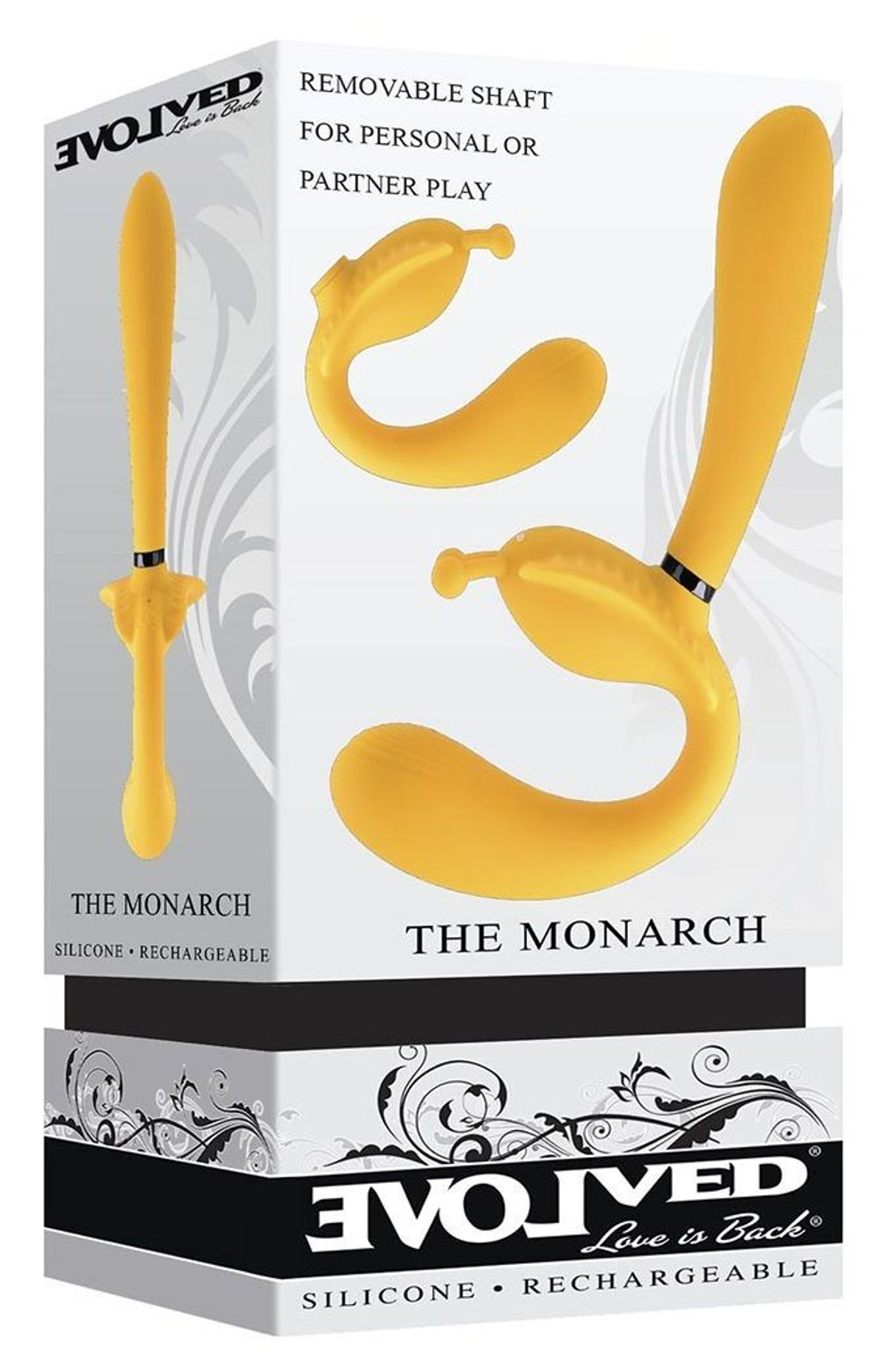 Желтый безремневой вибрострапон The Monarch - 23 см. (Цвет: желтый)
