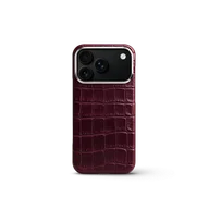 Чехол для iPhone 18 - Натуральная кожа аллигатора - Burgundy
