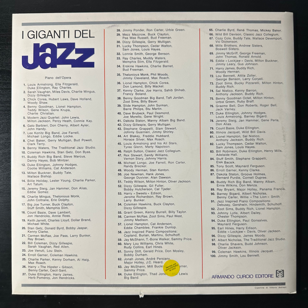 Giganti Del Jazz Vol. 15 - Jeremy Steig / Jan Hammer / Don Alias / Eddie Gomez (Италия 1980г.)