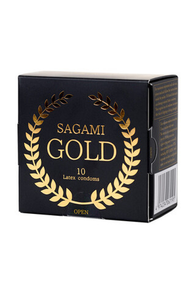 Презервативы латексные Sagami Gold №10 (10 шт) (Цвет: золотой)