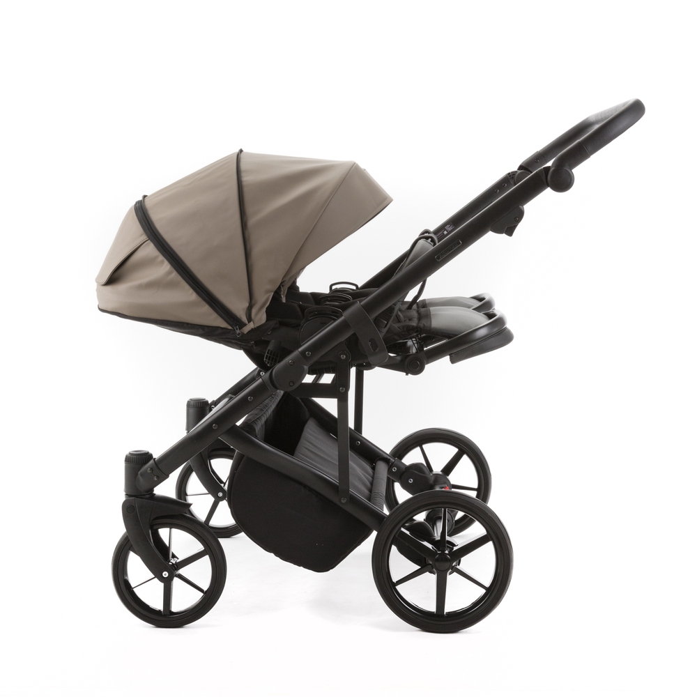 Детская универсальная коляска Adamex LEO DUO Deluxe (2в1) DUO-SA9 - Темно-бежевая экокожа