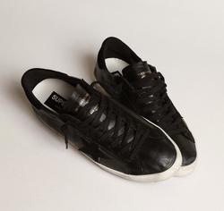 Женские Кеды Super-Star in black nappa with black suede star and heel tab