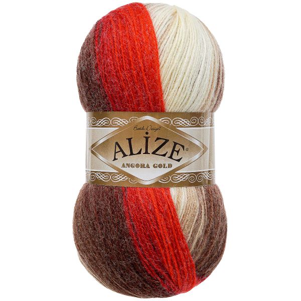 Пряжа Alize (Ализе) Angora Gold Batik / уп.5 мот. по 100 г, 550м, 4574 секционный