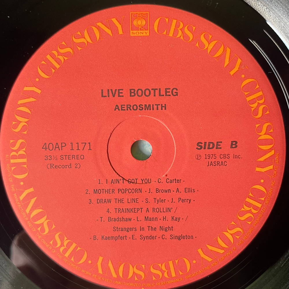 Aerosmith - Live! Bootleg 2LP (Япония 1978г.)