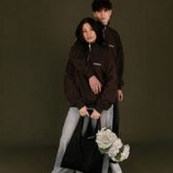 Cвитшот UNIFORM Half-zip Heavy Classic, коричневый