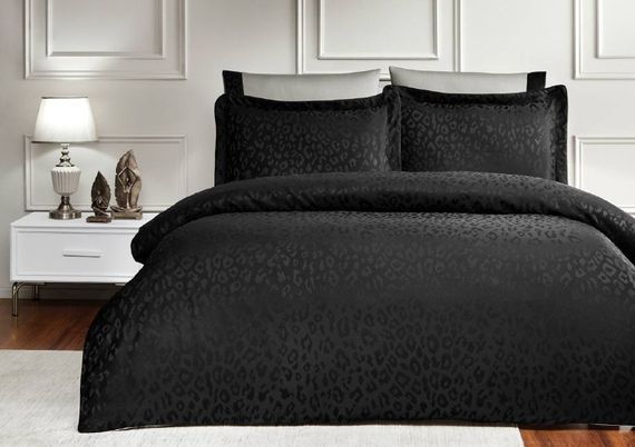 Постельное белье PANTHERA чёрный жаккард deluxe TIVOLYO HOME Турция