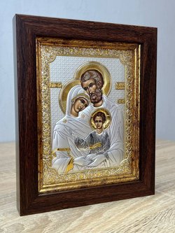Святое Семейство, икона прямоугольная в рамке под стеклом, красное дерево, 232х280