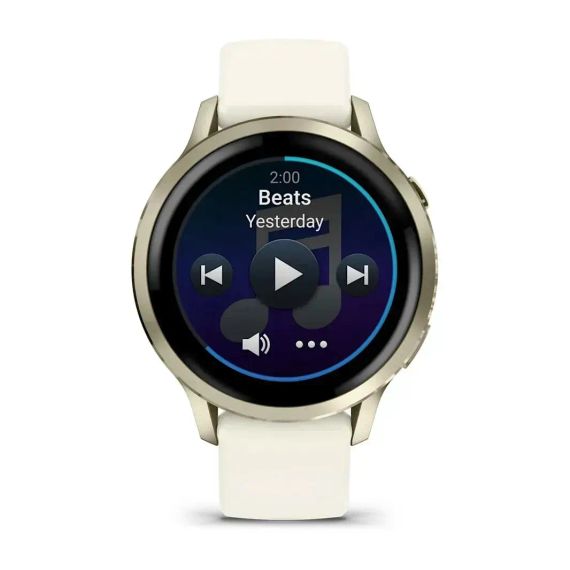 Смарт-часы Garmin Venu 4 41 мм в цвете лунное золото с силиконовым ремешком цвета слоновой кости