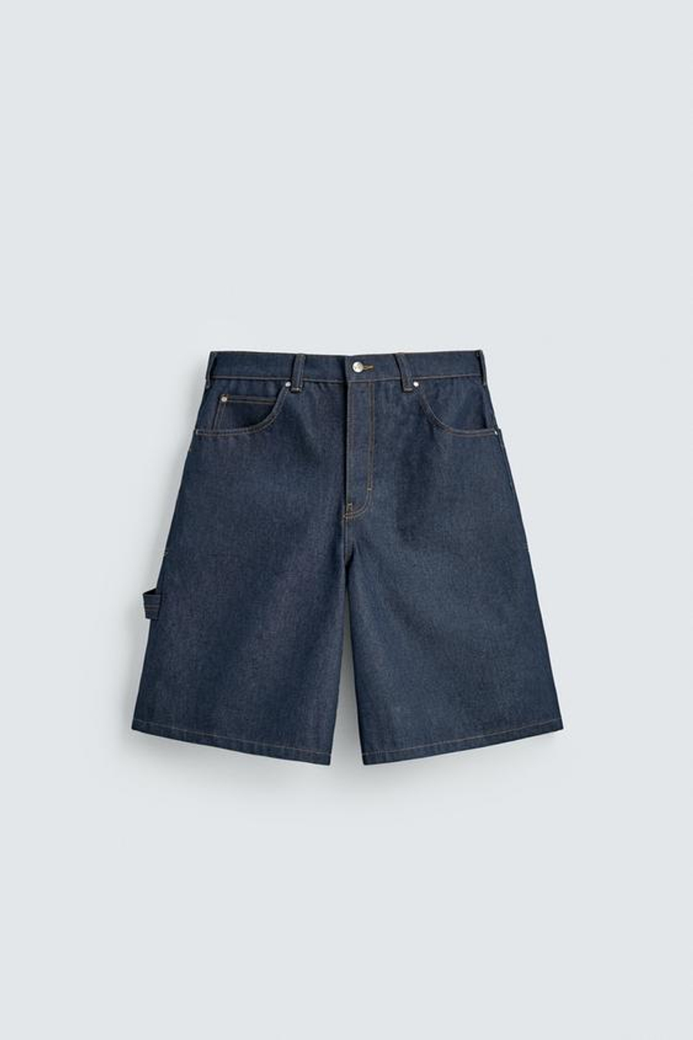 ZARA ДЖИНСОВЫЕ ШОРТЫ С ВЫШИВКОЙ, ИНДИГО